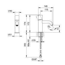 Load image into Gallery viewer, Fantini 50 02 E904WF Nostromo single hole washbasin mixer in chrome

