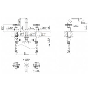 E-11310-C18B three-hole wash basin mixer in brushed nickel
