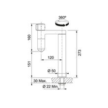 Load image into Gallery viewer, 120.0551.216  Vital Capsule 2 in 1 single dispense filter tap in chrome and gunmetal
