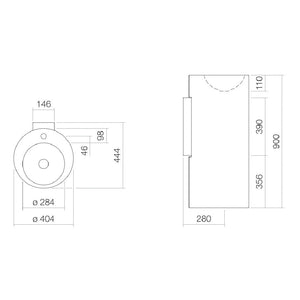 WT.R X400KH(4500000000) washstand round 440 x 900 mm in WHITE