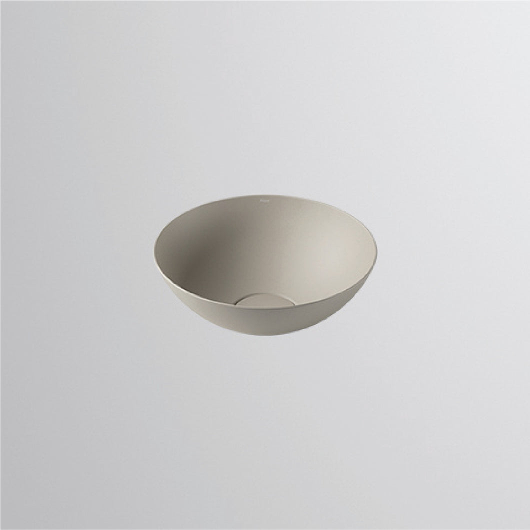 3900 000 082 Terra dish basin D300mm in silk matt without tap hole and overflow, with drain valve and valve cap