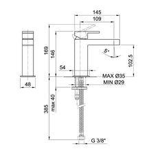 Load image into Gallery viewer, 51 13 V004F wash basin mixer in matt black with handle and waste
