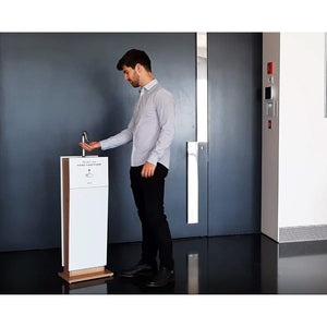 281000 CSABA touch free hand sanitizer stand for 9V battery power supply,  with 6L tank and remote control