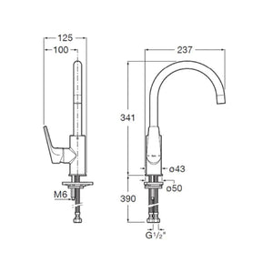 A5A841EC00 Vela sink mixer in chrome [星盆龍頭]