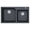 UBG 620-86 (bowl: 114.0558.012) Urban granite double sink bowl with waste size: 860x500mm in graphite