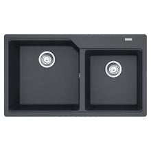 Load image into Gallery viewer, UBG 620-86 (bowl: 114.0558.012) Urban granite double sink bowl with waste size: 860x500mm in graphite
