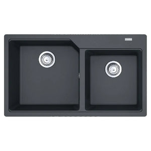 UBG 620-86 (bowl: 114.0558.012) Urban granite double sink bowl with waste size: 860x500mm in graphite