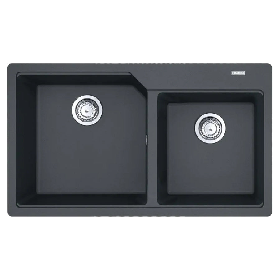 UBG 620-86 (bowl: 114.0558.012) Urban granite double sink bowl with waste size: 860x500mm in graphite
