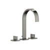MEM 20713782-99 Deck-mounted Twin Handle Basin Mixer w/Pop-up Waste in Dark Platinum Matt