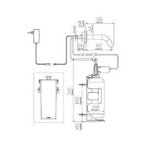 237890 Extreme CS soap dispenser E Delivers liquid soap brass spout,  powered by 12V transformer in special finish Matt Black