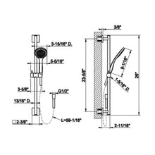 Load image into Gallery viewer, RILIEVO 59145.726 Sliding rail in 726 Warm Bronze Br. PVD with antilimestone handshower 47254.726 and 1.5m flexible hose
