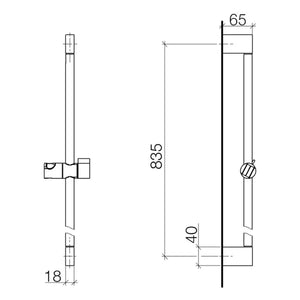IMO 26705670-99 (XS-070130) sliding bar in Dark Platinum Matt