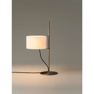 TMD TMDTA01 Table Lamp Frame Satin nickel structure, Lampshade white linen, with LED bulb 4,5 W & ajustable lampshade, UKA01 UK plug