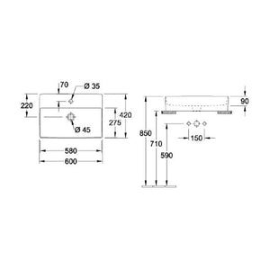 MEMENTO 2.0 4A0761TDS7 Surface-mounted washbasin in TDS7 concrete
