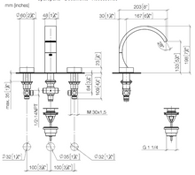 Load image into Gallery viewer, CYO 20713811-99 + 11283811-99 Three-hole Basin Mixer with Pop-up Waste in Dark Platinum matt
