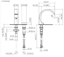 Load image into Gallery viewer, CYO 29218811-99 + 11188811-28 Two-hole Basin Mixer without Pop-up waste in Dark Platinum Matt
