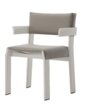 Load image into Gallery viewer, Band 28100-87R-00 Chair with armrest, 560w x 530d x 800h mm, Frame Bone Aluminum 04C , Fabric Fog Laminate 09L

