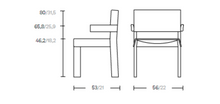 Load image into Gallery viewer, Band 28100-87R-00 Chair with armrest, 560w x 530d x 800h mm, Frame Bone Aluminum 04C , Fabric Fog Laminate 09L
