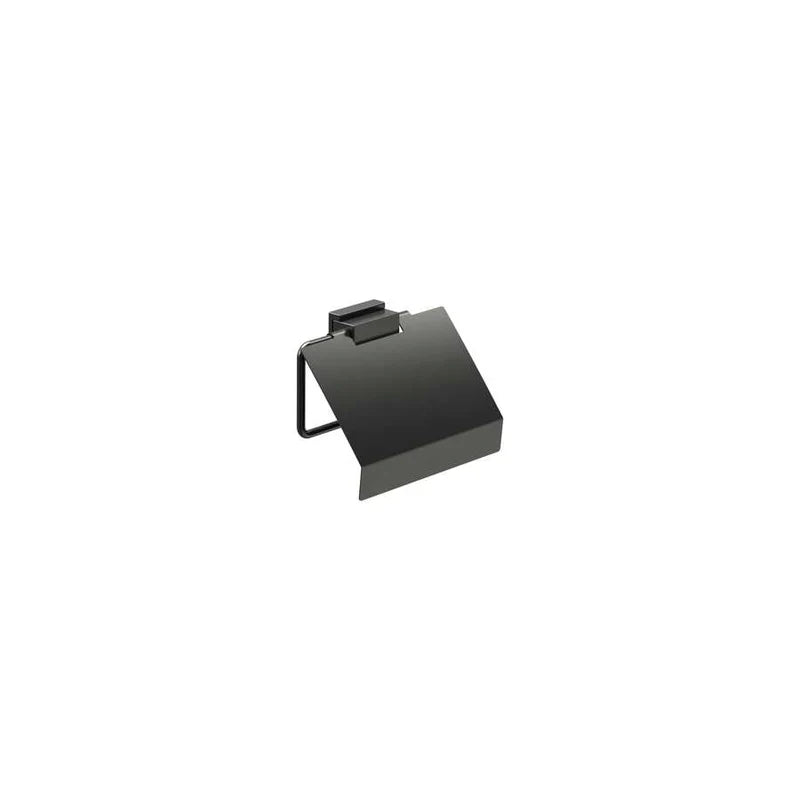 A816849024 Rubik Toilet roll holder with cover 125 x 107 x 129 mm Matt Black