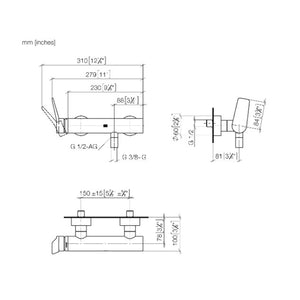 Lissé 33300845-46 (XV-013488)   Wall-mounted Exposed Single-lever Shower Mixer in Champagne Matt