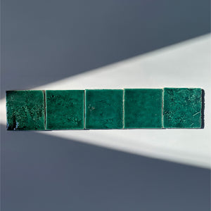 Glazed Tile, X044 Metallic Green Explosion, Field Tiles Square 140x140x10mm, in Glossy Translucent