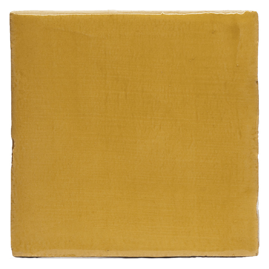 Glazed Tile, B053 Saffron Yellow, Field Tiles Half Square 110x55x10mm, in Glossy Translucent
