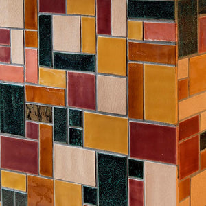 Glazed Tile, B053 Saffron Yellow, Field Tiles Half Square 110x55x10mm, in Glossy Translucent