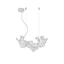 Load image into Gallery viewer, Hanami Small HANSS00PRS01RG9000EU Suspension Lamp, 530w x 350d x 250h mm, Frame Prisma, Wire Red, included light bulb 5 X 5W G9 LED Dimmable
