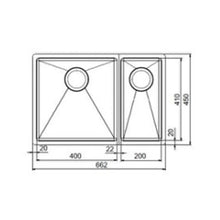 Load image into Gallery viewer, BXX260-4010E / BXX260-4002E SBL (127.0679.188) / (127.0546.206) Box stainless steel fabricated double sink bowl with repacked deeper waste
