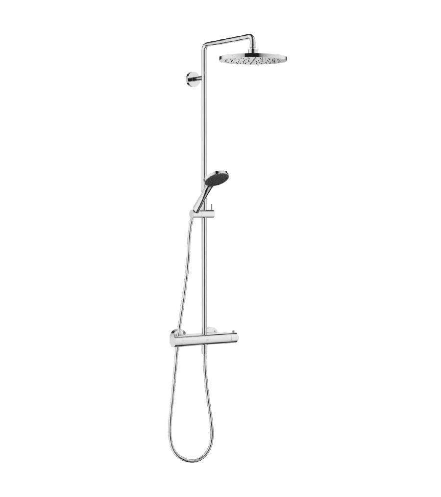 34459832-00 YAMOU Showerpipe with shower thermostat in polished chrome