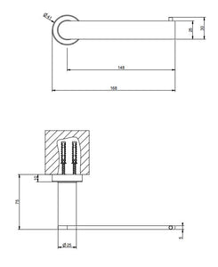 46058Y-1-WBB (PFS) paper holder in warm bonze brushed PVD (gessi 726)