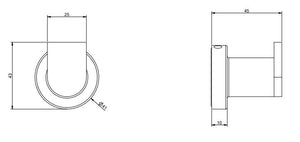 WINCO-DR-77497-WBB (=PS-GES-EMPO38921-91-WBB) 726 single robe hook in warm bronze brushed PVD