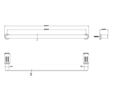 Load image into Gallery viewer, WINCO-DR-77493-600-WBB towel bar L600mm center to center in 726 warm bronze brushed PVD
