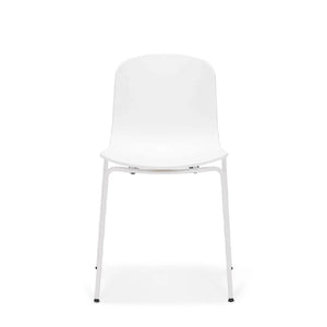 Holi TO-1611 Chair Shell, 485w x 510d x 330h mm, Frame White Polypropylene & Holi TO-1601 Chair base, 485w x 510d x 465h mm, Frame White Metal