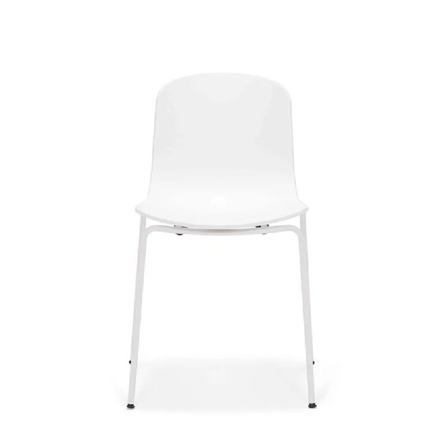 Holi TO-1611 Chair Shell, 485w x 510d x 330h mm, Frame White Polypropylene & Holi TO-1601 Chair base, 485w x 510d x 465h mm, Frame White Metal