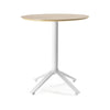 Eex TO-1971R Table top, D700 mm, Top Natural Veneer Plywood & Eex TO-1872 Table base, 765h mm, Frame White Nylon+Metal