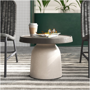 Thick top TO-1830 Small Table Top, D480 mm, Top Dark Brown & TO-1833 Low base, 350h mm, Frame Eco Light Brown