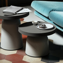 Load image into Gallery viewer, Thick top TO-1830 Small Table Top, D480 mm, Top Black &amp; TO-1835 High base, 500h mm, Frame Eco White
