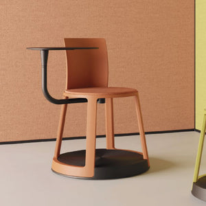 Reao TO-2010/2009 Chair with Castor Base and Seat Pad, 550w x 550d x 780h mm, Frame Eco Red Terracotta, Fabric Red Terracotta, TO-2016 seat pad & TO-2013 Side Table, Frame Black