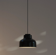 Load image into Gallery viewer, M64 Valsells HEL03 + HEF01 + M6412 Pendant Lamp, D220 x 160 (500-8250)h mm, Canopy Black Surface Rosette , Lampshade Deep Black, with black cable, Built-in LED 7.7W , 2700 K, 752 lm
