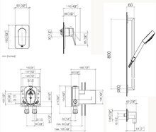 Load image into Gallery viewer, 36020845-06 + 3502097090 + 26403980-06 + 28450980-06 ONE WAY SHOWER BUNDLE IN PLATINUM MATT
