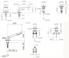 Load image into Gallery viewer, 20000705-06 + 20000706-06 + 13612705-06 + 29126705-06 + 27702980-06 Deck-mounted Bath Mixer in Platinum Matt
