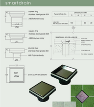 Load image into Gallery viewer, Smartdrain Floor Drain H20/100mm - Cut  Model : 25.01.004.00001  Finish: Stainless Steel
