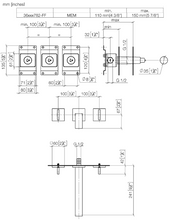 Load image into Gallery viewer, MEM 36717782-99 + 3572097090 Wall-mounted Twin Handle Basin Mixer in Dark Platinum Matt
