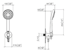 Load image into Gallery viewer, 36120831-00 mixer with diverter with 3507097090  concealed part, 28649831-00 wall mounted rain shower &amp; 27803831-00 Hand shower set in Chrome
