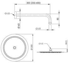 Load image into Gallery viewer, 359SSX 357UFM30XLT8 shower head with 8L/min flow limiter &amp; 343L30 shower arm in chrome
