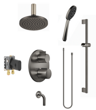 Load image into Gallery viewer, 28669970 SHOWER ARM-46 + SHOWER HEAD-99, 36426970-99+3542597090+28450890-99+26705670-99+28322970-99+28018979-99 THERMOSTATIC SHOWER BUNDLE IN DARK PLATINUM MATT
