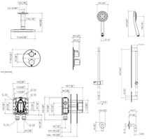 Load image into Gallery viewer, 28669970 SHOWER ARM-46 + SHOWER HEAD-99, 36426970-99+3542597090+28450890-99+26705670-99+28322970-99+28018979-99 THERMOSTATIC SHOWER BUNDLE IN DARK PLATINUM MATT
