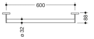 900.36.00340 grab bar 600mm in chrome