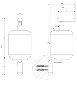 Goccia 38014.099 Wall-Mounted Liquid Soap Dispenser in Black Gres